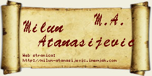 Milun Atanasijević vizit kartica